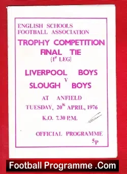Liverpool Boys v Slough Boys 1976 – Schoolboys Final