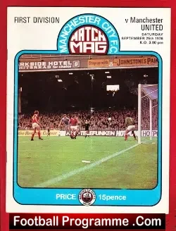Manchester City v Manchester United 1976 - football programme