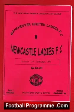 Manchester United Ladies v Newcastle 1999 - Womens Football - football programme