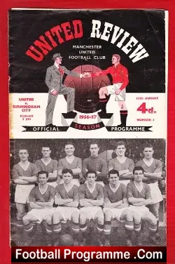 Manchester United v Birmingham City 1956 – Rare First Issue