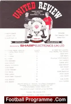 Manchester United v Coventry City 1990 - Reserves Match Ferguson - football programme
