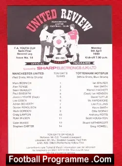 Manchester United v Tottenham 1990 – Youth Cup Semi Final GIGGS