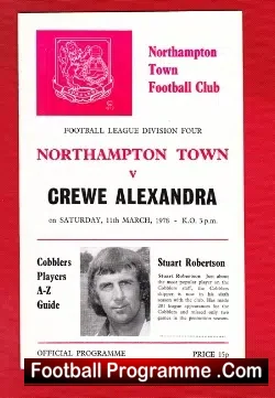Northampton Town v Crewe Alexandra 1978