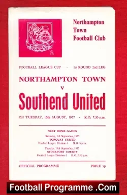 Northampton Town v Southend United 1977