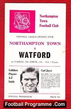 Northampton Town v Watford 1978