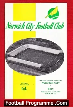 Norwich City v Bury 1966