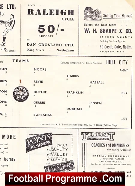 Notts County v Hull City 1951