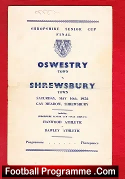 Oswestry Town v Shrewsbury Town 1952