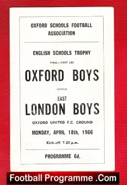 Oxford Boys v London Boys 1966 – Schoolboys Trophy