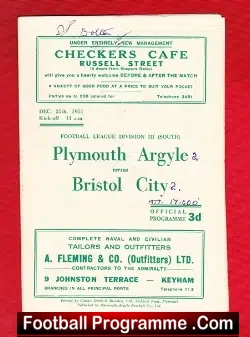 Plymouth Argyle v Bristol City 1951
