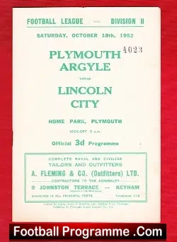 Plymouth Argyle v Lincoln City 1952