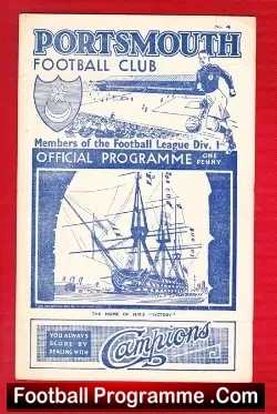 Portsmouth v Crystal Palace 1938 – Rare 1930s Programme
