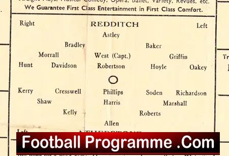 Redditch United v Atherstone 1949