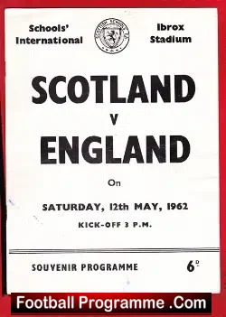 Scotland v England 1962 – Schoolboys at Ibrox