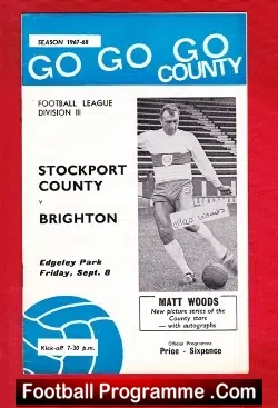 Stockport County v Brighton 1967 - football programme