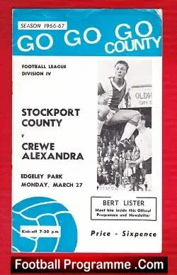 Stockport County v Crewe Alexandra 1967 - football programme