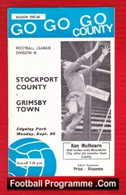 Stockport County v Grimsby Town 1967 - football programme