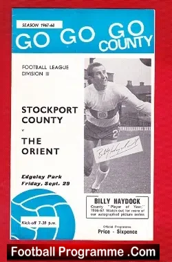 Stockport County v Leyton Orient 1967 - football programme