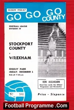 Stockport County v Wrexham 1966 - football programme