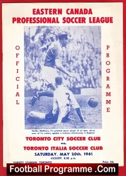 Toronto City v Toronto Italia 1961 - Canada - Stanley Matthews - football programme