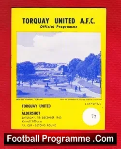 Torquay United v Aldershot 1963