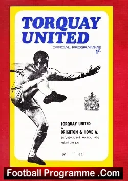 Torquay United v Brighton 1970 - football programme