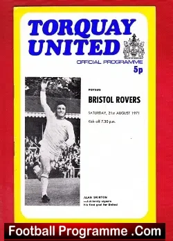 Torquay United v Bristol Rovers 1971 - football programme