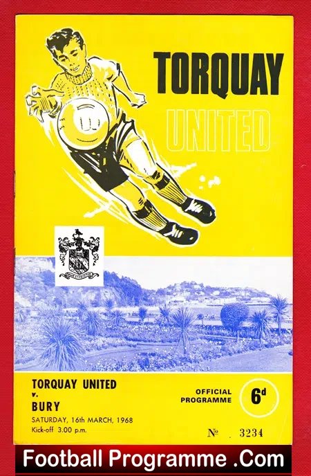 Torquay United v Bury 1968
