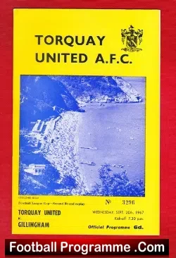 Torquay United v Gillingham 1967