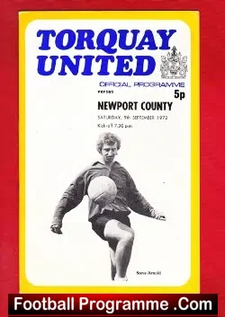 Torquay United v Newport County 1972 - football programme