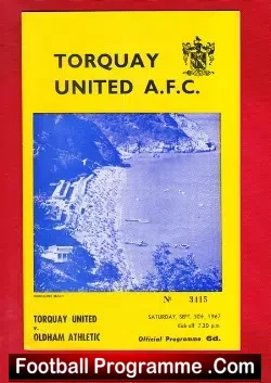 Torquay United v Oldham Athletic 1967