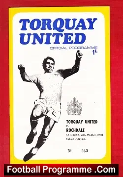 Torquay United v Rochdale 1970 - football programme