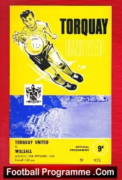 Torquay United v Walsall 1968