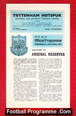 Tottenham Hotspur v Arsenal 1967 – Reserves Match