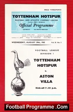 Tottenham Hotspur v Aston Villa 1962