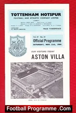 Tottenham Hotspur v Aston Villa 1964
