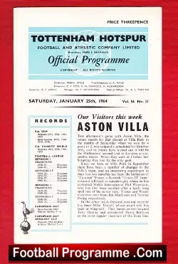Tottenham Hotspur v Aston Villa 1964