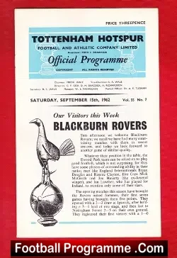 Tottenham Hotspur v Blackburn Rovers 1962