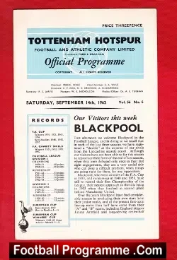 Tottenham Hotspur v Blackpool 1963