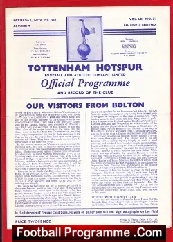 Tottenham Hotspur v Bolton Wanderers 1959 – to clear