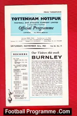 Tottenham Hotspur v Burnley 1963