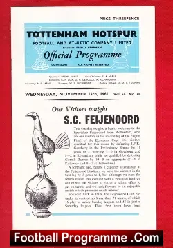 Tottenham Hotspur v Feyenoord 1961 – Holland Rotterdam Team