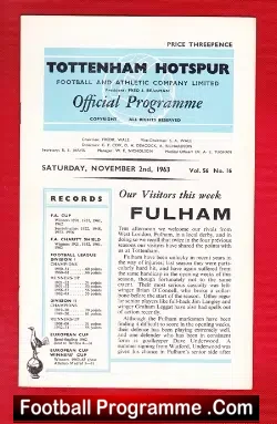 Tottenham Hotspur v Fulham 1963