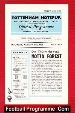 Tottenham Hotspur v Nottingham Forest 1963
