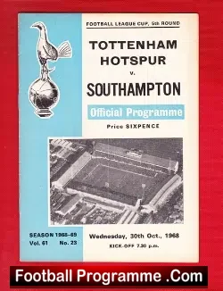 Tottenham Hotspur v Southampton 1968