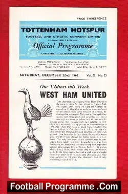 Tottenham Hotspur v West Ham United 1962