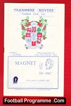 Tranmere Rovers v Brighton 1964
