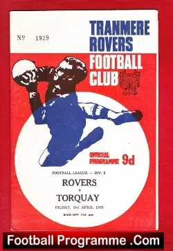 Tranmere Rovers v Torquay United 1970 - football programme