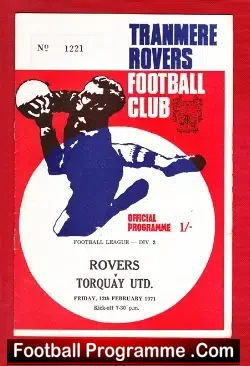 Tranmere Rovers v Torquay United 1971