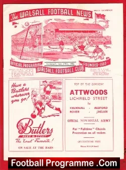 Walsall v Northampton Town 1956